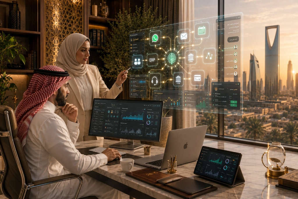 ArabFlowTech AI Business Automation solutions in Gulf office environment